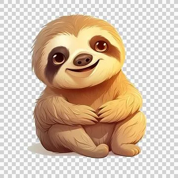 Sloth isolated on white background. Transparent use for T shirt screen, fab.. Stock Illustration