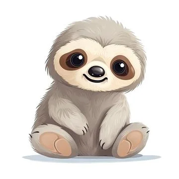 Sloth isolated on white background. Transparent use for T shirt screen, fab.. Stock Illustration