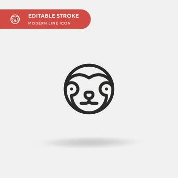Sloth Simple vector icon. Illustration symbol design template for web mobile  Stock Illustration