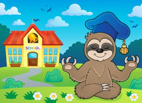 Sloth teacher theme image Stock Illustration