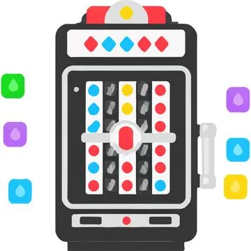 SlotMachineInteractiveGames Machine Casino Luck Gamble Win Illustrazione stock