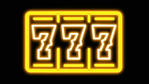 Slots winning combination with three sevens Stock Footage 125401740