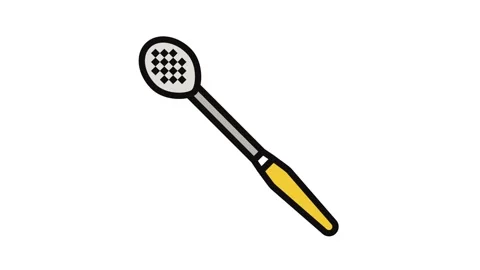 Slotted spoon kitchen cookware color icon animation Stock Footage 326099631