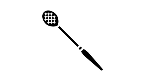 Slotted spoon kitchen cookware glyph icon animation Stock Footage 326157739