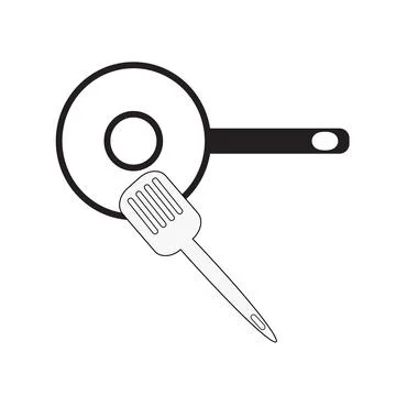 Slotted turner and pan Stock Illustration