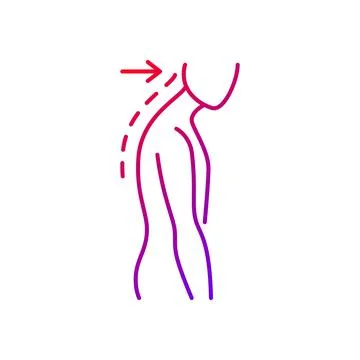 Slouching gradient linear vector icon 스톡 일러스트