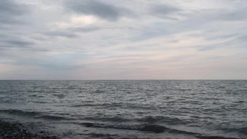 Сlouds over the sea. Cloudy sky and waves on the Black Sea Stock Footage 308181242