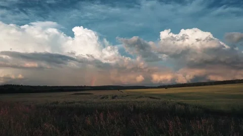 Сlouds timelapse with rainbow Stock Footage 153084534