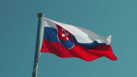 A Slovak flag is flying Видео 343383571