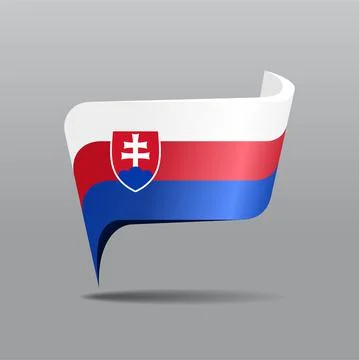Slovak flag map pointer layout. Vector illustration. Stock Illustration