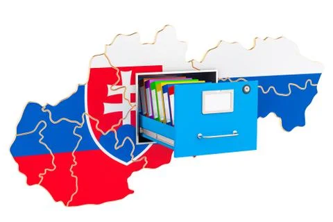 Slovak national database concept, 3D rendering Stock Illustration