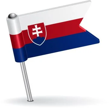 Slovak pin icon flag. Vector illustration Stock Illustration
