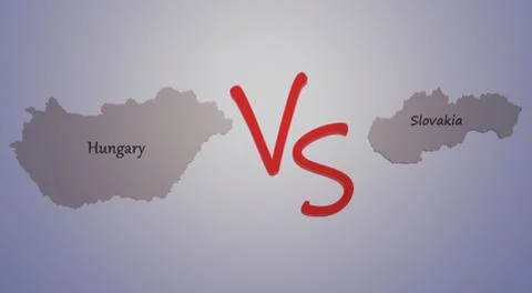 Slovak vs Hungary, map Stock Illustration