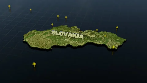 Slovakia 3D Map With Animation Video stock 310051624