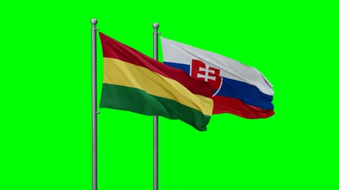 Slovakia and Bolivia two flags Stock Footage 293203679