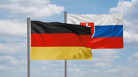 Slovakia and Germany flag Stock Footage 245111402