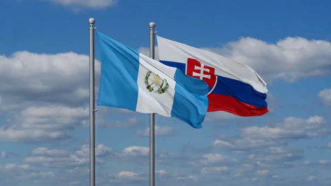 Slovakia and Guatemala two flags Stock Footage 282597859