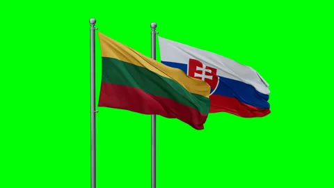 Slovakia and Lithuania two flags Video stock 292811726