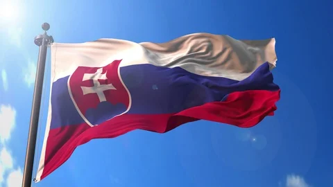 Slovakia animated flag pack in 3D and green screen Stock Footage 119931886