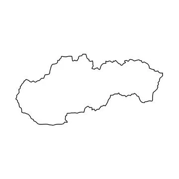 Slovakia- black outline map country Stock Illustration