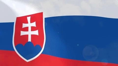 Slovakia closeup flag animation Stock Footage 102275644