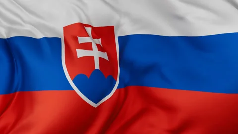 Slovakia cloth flag background loop Stock Footage 310850641