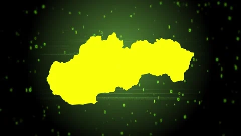 Slovakia Digital Map Intro Stock Footage 247971434