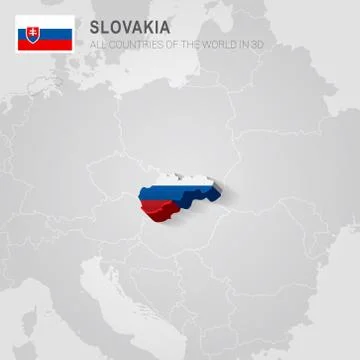 Slovakia drawn on gray map. Stock Illustration