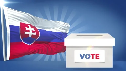Slovakia Flag and voting box presidential election 2024 Stock Footage 343346643