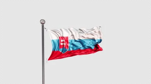 Slovakia Flag  Animation Loop Include Alpha 3D Rendering Video stock 312101966
