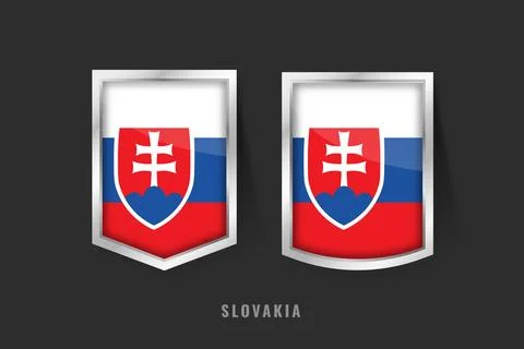 Slovakia Flag Badges  Shield Emblems and Crest Collection 스톡 일러스트