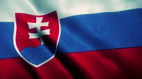 Slovakia Flag Blowing in the Wind Video stock 76056410