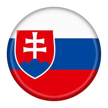 Slovakia flag button 3d illustration with clipping path Stock Illustration