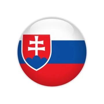 Slovakia flag on button 스톡 일러스트