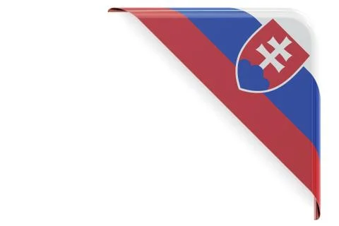Slovakia flag corner, button. 3D rendering Stock Illustration