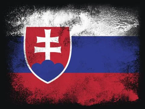 Slovakia Flag design composition of exploding powder and paint, isolated on a 스톡 일러스트