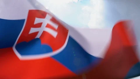 Slovakia Flag Flapping Stock Footage 118962931