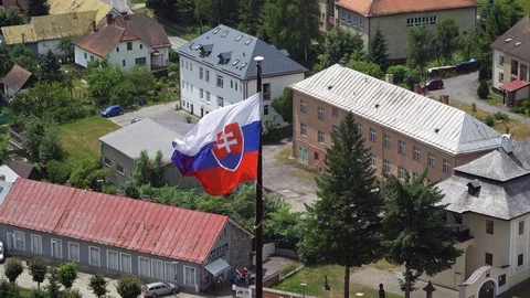 Slovakia flag flutters in the wind Stock Footage 112348519