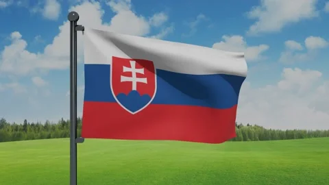 Slovakia Flag Stock Footage 153255915