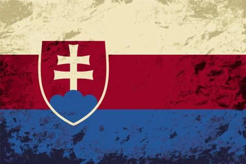 Slovakia flag. Grunge background. Vector illustration Stock Illustration