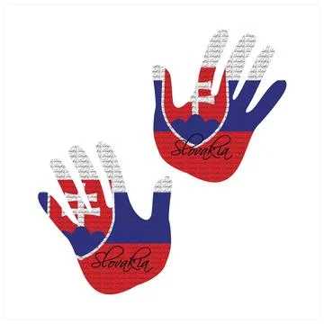 Slovakia flag hand vector Stock Illustration