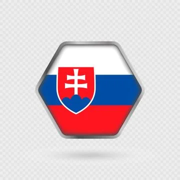 Slovakia flag in a hexagon frame. Stock Illustration