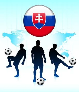 Slovakia Flag Icon on Internet Button with Soccer Team Stock Illustration