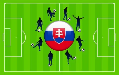 Slovakia Flag Icon Internet Button with Soccer Match Stock Illustration