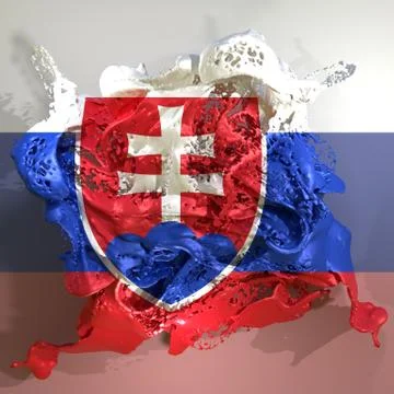 Slovakia flag liquid Stock Illustration