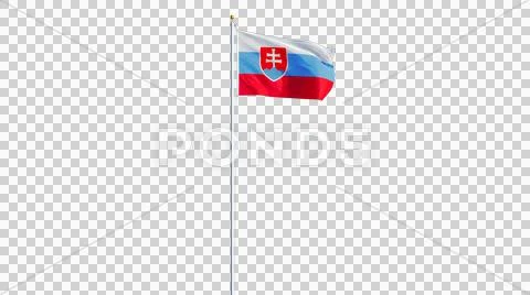 Slovakia flag, long shot, isolated with alpha channel Stock Photos