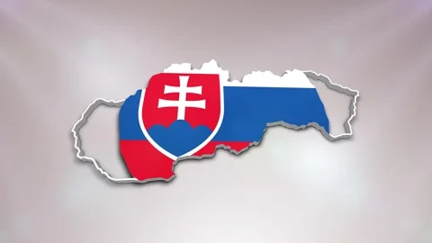 Slovakia Flag on Map Stock Footage 277947767
