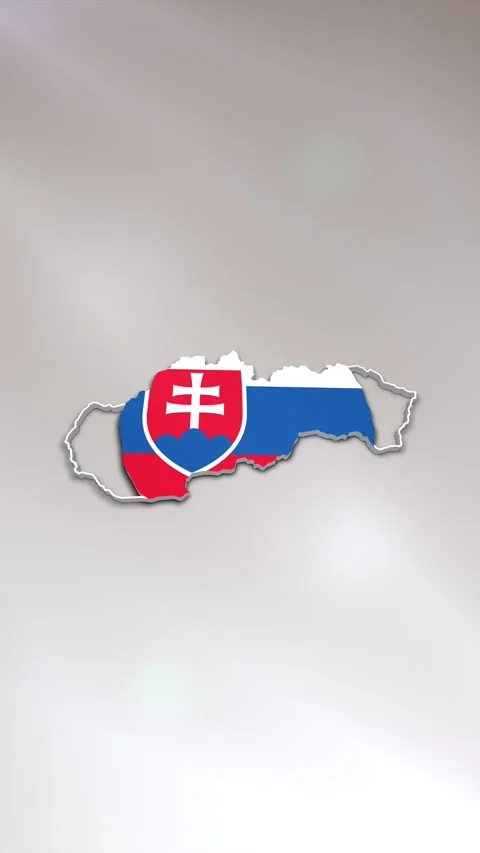 Slovakia Flag on Map Stock Footage 278212298