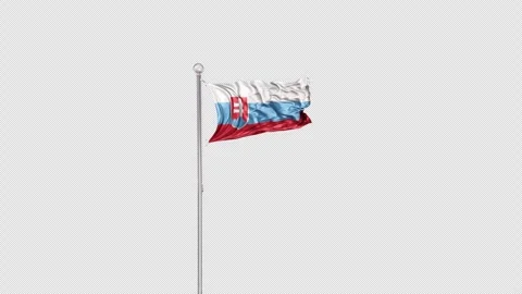 Slovakia   Flag Pole  Animation Include Alpha 3D Rendering Video stock 283010543