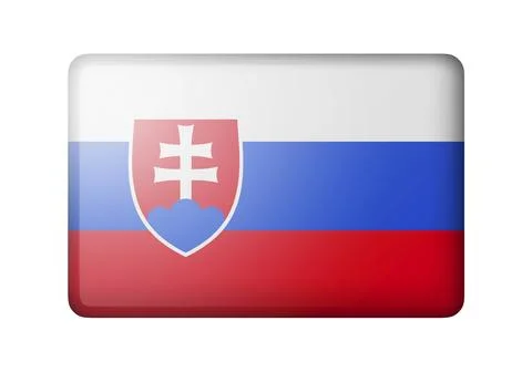 The Slovakia flag. Rectangular matte icon. Isolated on white background Stock Illustration